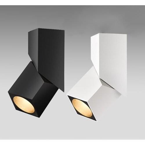 Lâmpada regulável de rotação,Luminária led dobrável para teto, 10w 12w 15w 18w cob ac85 ~ 265v, iluminação de fundo, iluminação