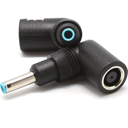Right Angle Connector 7.4*5.0mm To 4.5*3.0mm DC Power Charger for HP Dell Blue Tips Copper Core Laptop Adapter