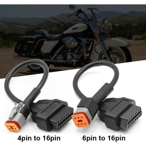 OBD2 Connector for Motorcycle Motobike Car Truck Moto OBD Extension cable 4Pin 6Pin to OBD2 16 Pin Adapter For Harley 6Pin 4Pin