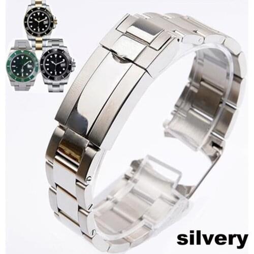 Watch Band For For Rolex SUBMARINER DAYTONA Solid Stainless Steel Arc Edge Watch Accessorie Men Watch Strap Watch Bracelet Chain