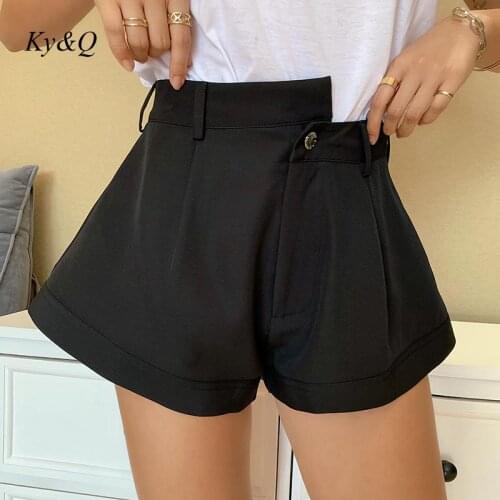 Casual Streetwear Women Button Denim High Waist Loose Short Denim Fold Wide Legs Shorts 2021 Summer Half-Length Sashes Belted