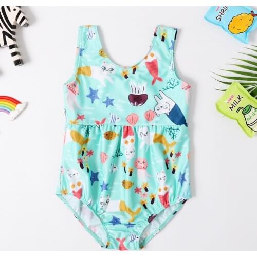 2019 New One Piece Girls Swimsuit 3-8Years Childrens Swimwear Flamingo Bathing Suit For Girls Beachwear 2019 One Piece