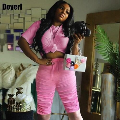 Tracksuit Women Sportwear Summer 2 Piece Short Set Plus Size Top Stacked Joggers Biker Shorts Two Piece Outfits Matching Sets