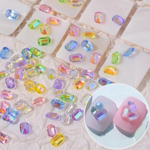 100Pcs/Set Nail Rhinestone Flat Back 3D Easily Stick Nail Art Rhinestone 3D Flat Back Ornament DIY Nail Jewelry Accessories