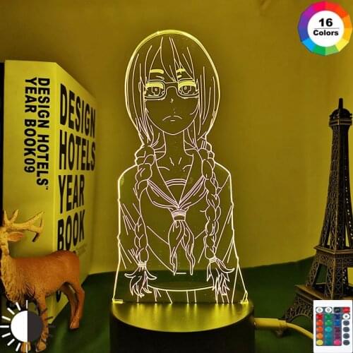 Saki Yoshida Led Night Light for Bedroom Decor Gift Nightlight Anime Table 3d Lamp Saki Yoshida