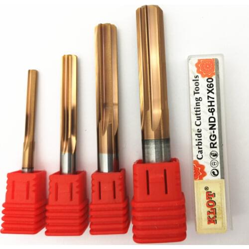 KLOT TiCN Coated Solid Carbide Chucking Machine Reamer 3 3.175 3.5 4 4.5 5 6 7 8 9 10 11 12 12.7mm H7 Straight Flute HRC60