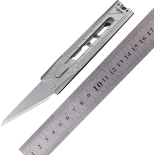EDC Titanium Alloy Utility Knife Outdoor Portable Paper Cutter Unpacking Cutter One-handed Opening And Closing Knife