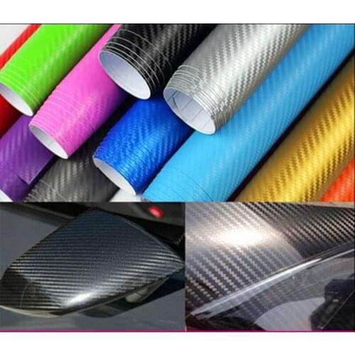 15cmx127cm 3D Carbon Fiber Vinyl Car Wrap Sheet Roll Film Car stickers and Decals Motorcycle Car Styling Accessories Automobiles