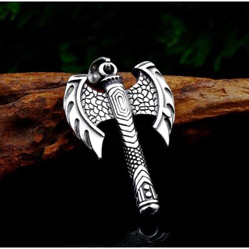 Vintage Viking Double Headed Axe Pendant Necklace High Quality Nordic Viking Necklace Men Friendship Jewelry Gift Wholesale