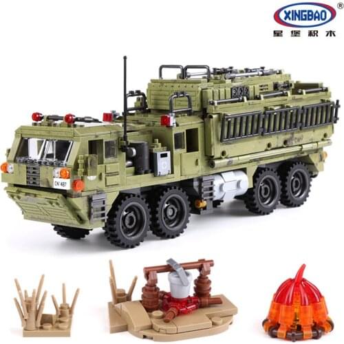 XINGBAO 1377PCS Military Army Series The Scorpion Heavy Truck Set Building Blocks Armored Truck Bricks Educational Toys Juguetes