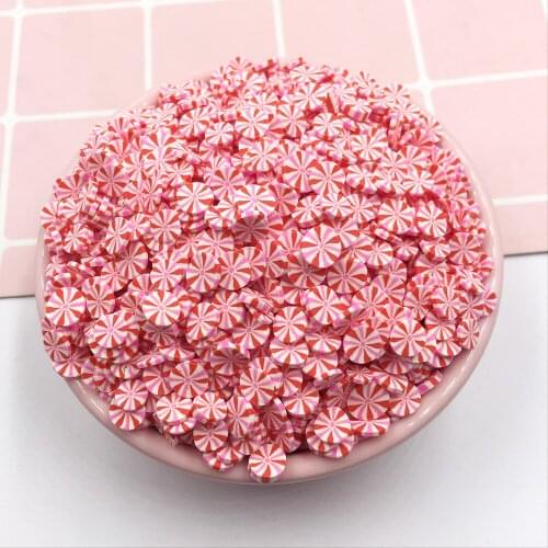 100g 3d Rainbow Round Candy Slices Polymer Hot Clay Sprinkles for Crafts Making Nail Art Decorations DIY Phone Case Decor