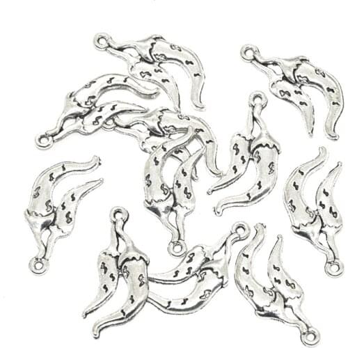 20pcs/lot Vintage Metal Chili Charms for Jewelry Making Classic DIY Handmade Fashion Accessories Chili Pendant 31.5*14mm