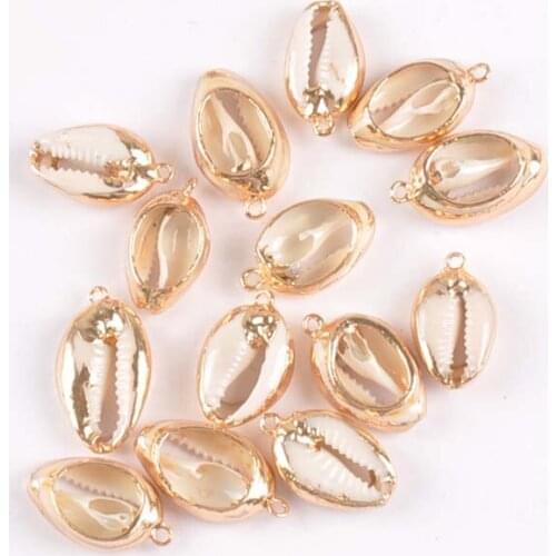 5pcs gold Natural Shell Loose Charms for jewelry making DIY TRS0325