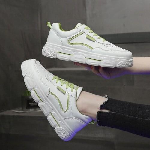 Baideng Comfortable Rubber Flats Running Shoes Slip On PU High Quality Sneakers Sport Lace Up Woman Athletic Training Footwear