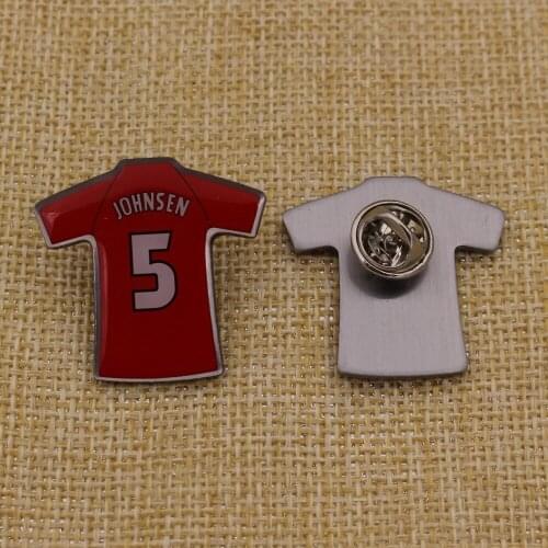 Football Cloth Shape Print Sticker Lapel Pin