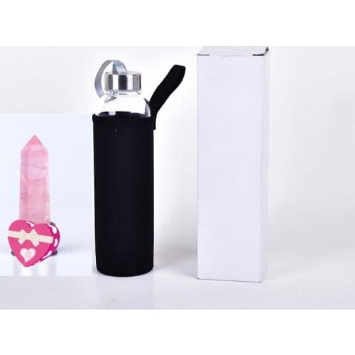 New Product Crystal Quartz Bottle Gemstone Glass water bottle Hydrotherapy Health cup Gem water bottle Energy bottle for gifts