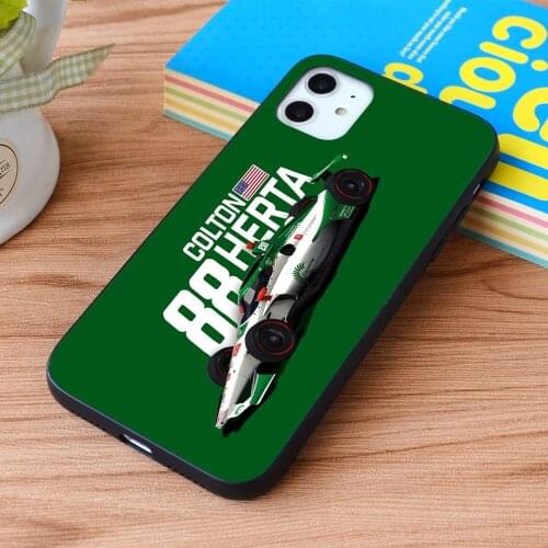 For iPhone Colton Herta 2020 (white text on green) Soft TPU border Apple iPhone Case