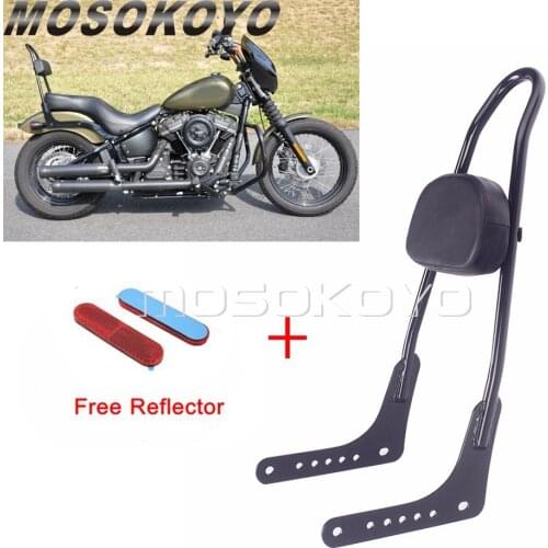 Black Sissy Bar Rear Passenger Backrest Cushion Pad for Harley Heritage Classic Softail Slim FLSL Street Bob FXBB FLDE 2018-2021