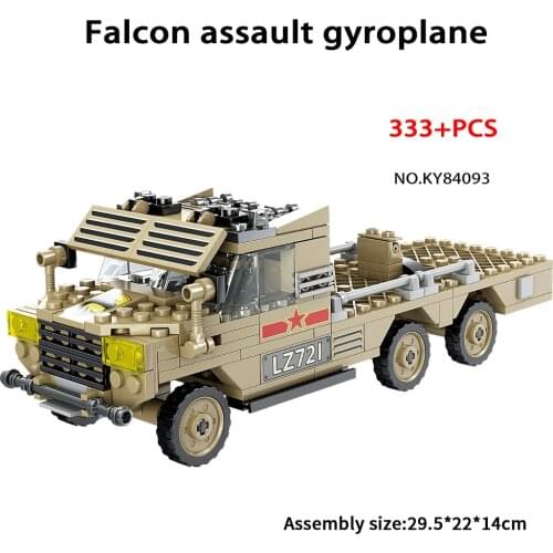 KAZI KY84093 Falcon assault gyroplane Military vehicleTruck Armour army Model Building Blocks Sets Educational kid Toys boy gift