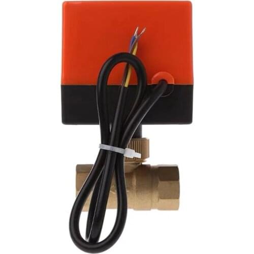 DN15/DN20/DN25 Electric Motorized Brass Ball Valve DN20 AC 220V 2 Way 3-Wire with Actuator For Water Gas Oil