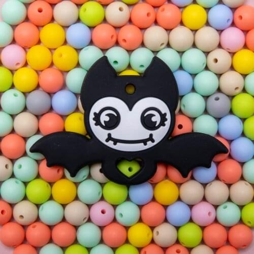 1Pc Baby Teethers Silicone BPA Free Teething Toy Cartoon Halloween Skull Teether Rodent Baby Chewing Nursing Pendant Kids Gifts