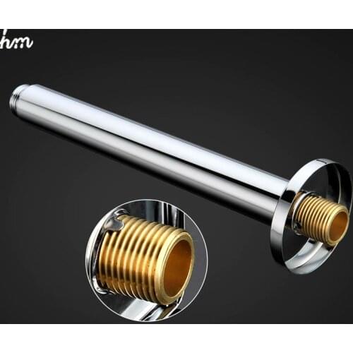 Hm Round Top Ceiling Shower Wall Arm Brass With Flange For Shower Head Extension 25cm length Shower Arms Origin Guangdong China