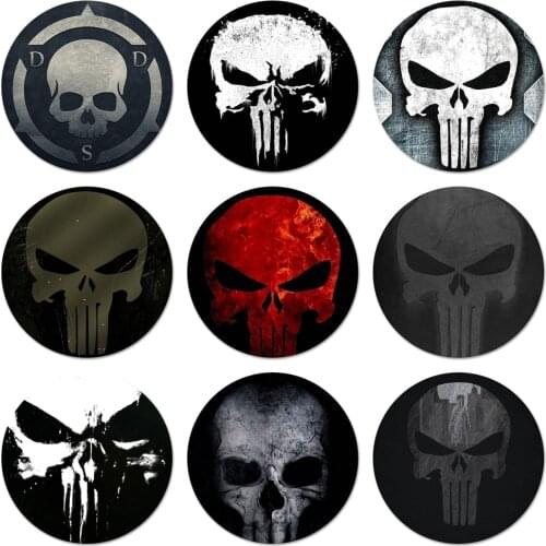 Punisher Horrible Skull Badge Brooch Pin Accessories For Clothes Backpack Decoration gift 58mm