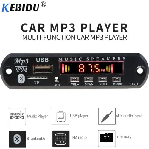 Kebidu 12V Wireless Bluetooth MP3 WMA Decoder Board USB TF FM Radio MP3 Player Audio Module For Car Accessories With Remote