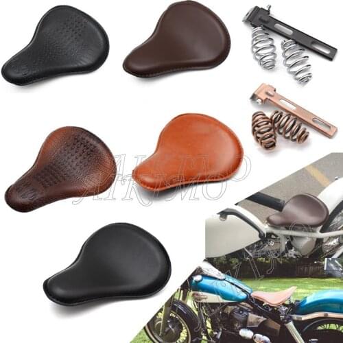 Motorcycle Leather Solo Passenger Seat Cover Cowl Pad For Harley Sportster Bobber Chopper Custom