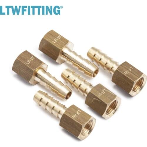 LTWFITTING Brass Fitting Coupler / Adapter 1/4" Hose Barb x 1/8" Female NPT Fuel Gas
