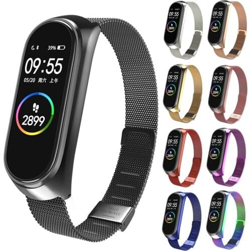 Metal Strap for Xiaomi Mi Band 4 3 5 Wrist Band Bracelet Milanese Stainless Steel Replacement Miband for Mi Band 4 3 Wristbands