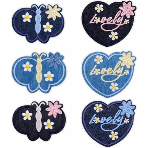 ZOTOONE Butterfly Patch Full Embroidered DIY Denim Fabric Iron on Patches for Cloth Embroidered Patches for Clothing Applique I