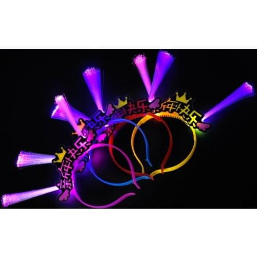 New Luminescent toy stalls sell Christmas headwear, Happy Luminescent New Year optical fiber headwear toys wholesale