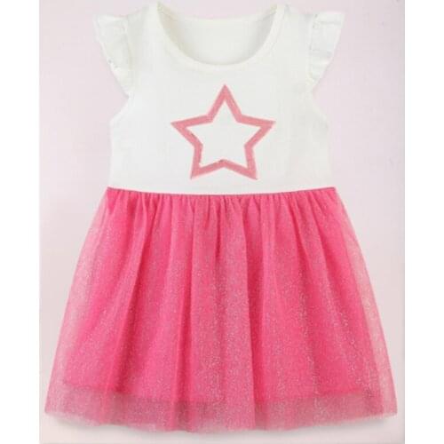 New 2021 summer girl dress European-American style in childrens tank top princess skirt round collar gauze children skirt