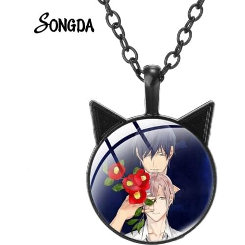 Anime 10 Count Ear Pendants Necklace Women TEN COUNT Clothing Accessories Convex Glass Cartoon Photo Jewelry Kids Gift Unisex