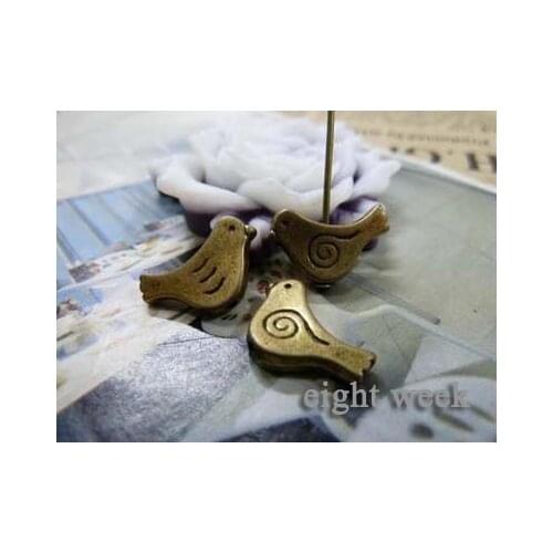 Zinc alloy pendant jewelry accessories diy handmade material charms perforated birds 10 * 15 mm