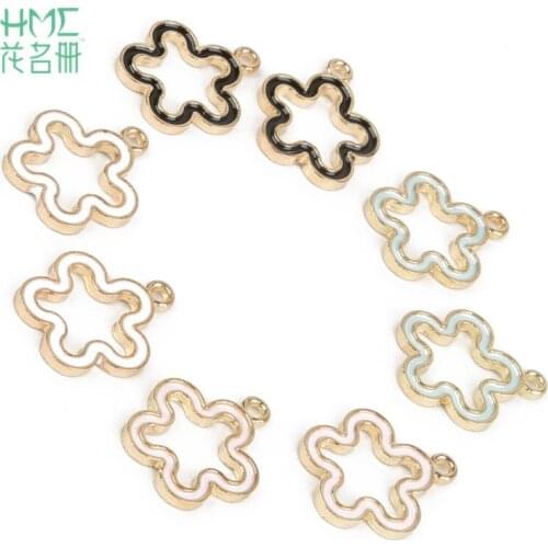 15mm Aperture Approx 1.5mm 10pcs/Bag Plum Blossom Pendant Alloy Charms Pendant For Jewelry Making Bracelet Necklace DIY
