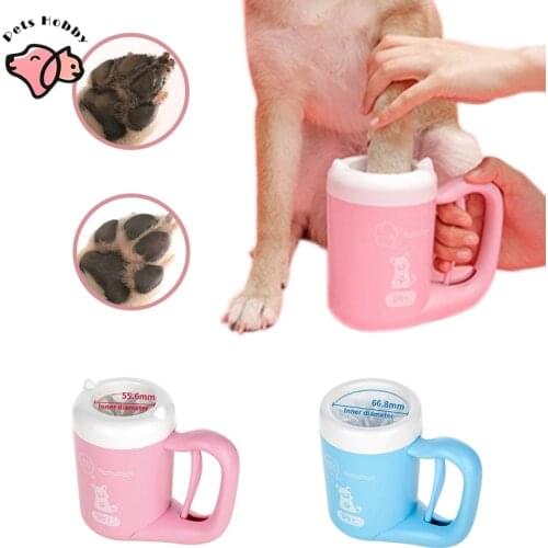 Pet Dog Paw Cleaner Cup Portable Outdoor Washing Paw Automatic Foot Washer Paw Clean Brush Dog Quickly Wash Foot Cleaning Bucket