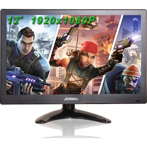 12 Inch LCD Portable HDMI Monitor VGA Interface 1920x1080 Gaming Display for Macbook Pro CCTV Home Security System PS4 Xbox360