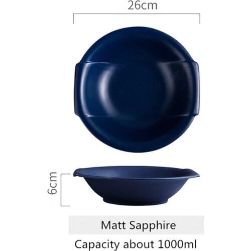 Nordic tableware round large-capacity ceramic soup bowl hotel ceramic tableware restaurant large noodle bowl