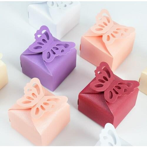 10pcs Multicolor Butterfly Candy Boxes Wedding Favor Gift Packaging Chocolate Box For Birthday Party Baby Shower Decor Supplies