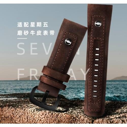 Genuine Leather Watch Band for Sevenfriday Mens Watch Strap P1 P2 S2 M2 Q2 03 01 02 Brown Cowhide Accessories 28mm Watchband