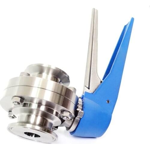2" 51mm SS304 Stainless Steel Sanitary Fitting Tri Clover Clamp Butterfly Valve For Home Brewing