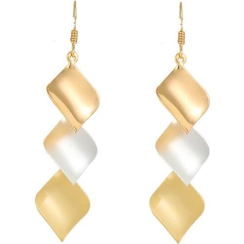 New Style Jewelry Cool Wind Gold Piece Simple Show Face Thin Tassel Long Earrings Kolczyki Earrings For Women