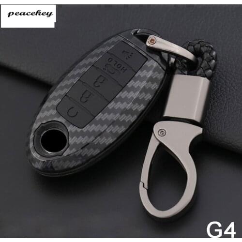 Carbon Fiber Silicone Car Key Case Covers For Nissan teana j32 Qashqai X-Trail Sentra Murano Note Juke Altima Maxima Patrol