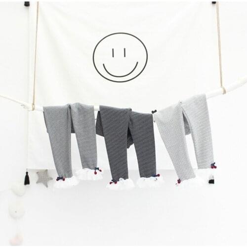 Lovely Cherry Bow Baby Girls Leggings Clothes Lace Skinny Infant Girl Full Length Pants Casual Trousers Spring for 2-6 Y Kids