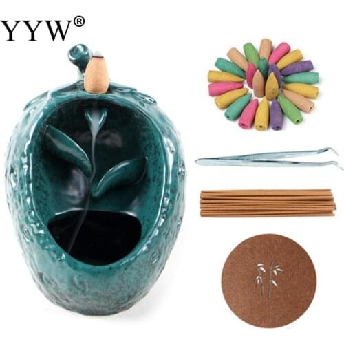 Strawberry Blue Incense Burner Ceramic Creative Reflux Smoke Incense Burner For Home Or Office Furnishings Incense Stick Holder