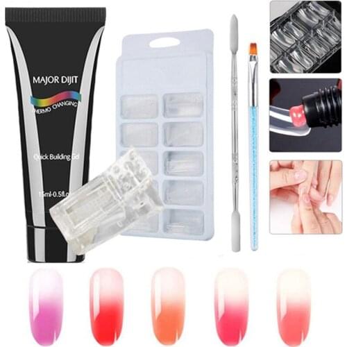 Temperature Change Poly Nail Gel Set LED Clear UV Gel Varnish Nail Polish Art Kit Quick Building For Nails Extensions Gel