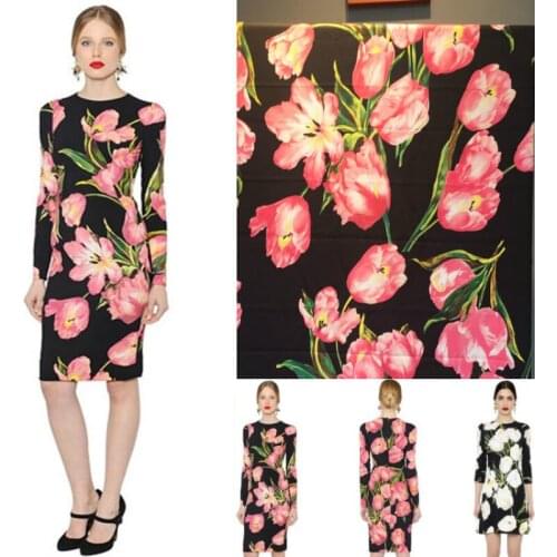 Italian brand polyester printed fabric cloth 145 cm width womens childrens shirt dress clothing fabric alibaba express