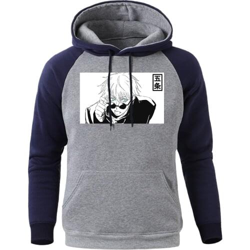 Hoody Jujutsu Kaisen Gojou Satoru Japan Anime Mens Sweatshirt Brand Fashion Hip Hop Hoodies Harajuku Warm Homme Raglan Hoody